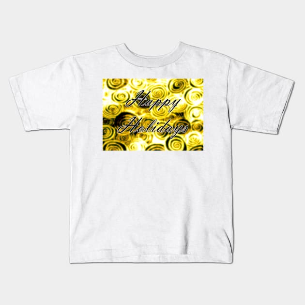 Happy Holidays Swirls Kids T-Shirt by BlakCircleGirl